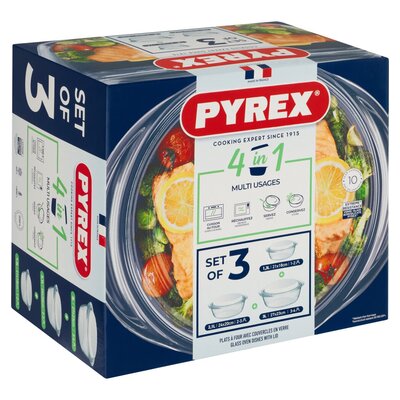 Pyrex essentials casserole set of 3